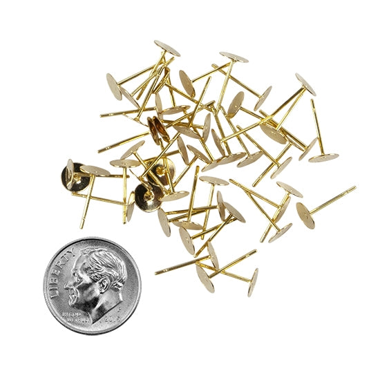 50 Brass Stud Earring Finding with dime