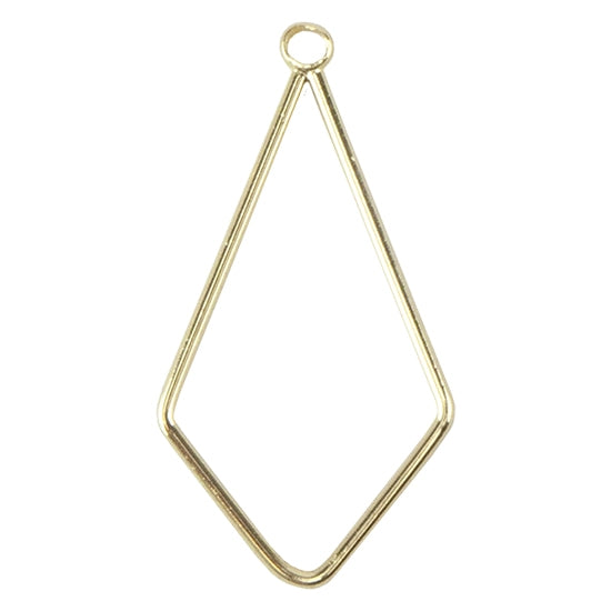 Brass Pendants - Rhombus - 18k Gold Plated - Pkg/4