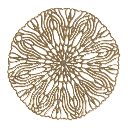 Brass Pendants - Etched Flower 