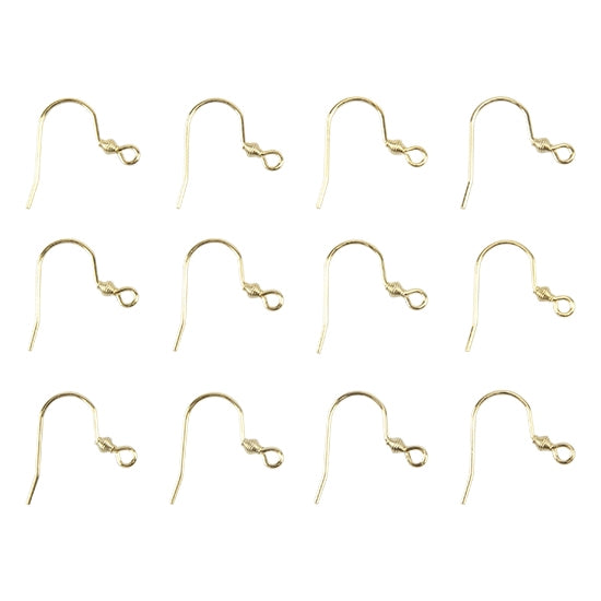 Stainless Steel Ear Wires - Golden Color - 6 Pairs