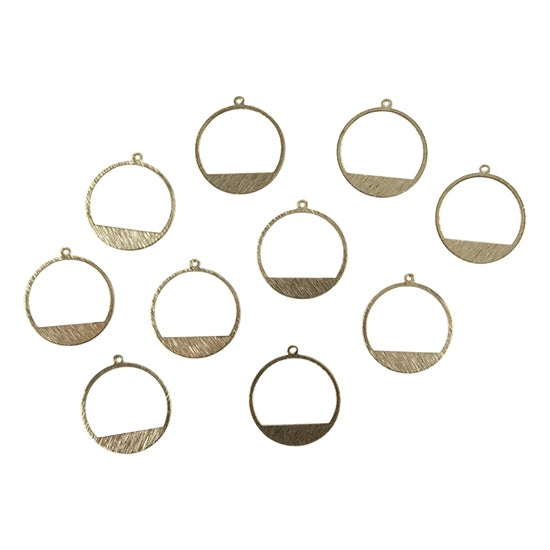 10 Brass Pendants - Ring