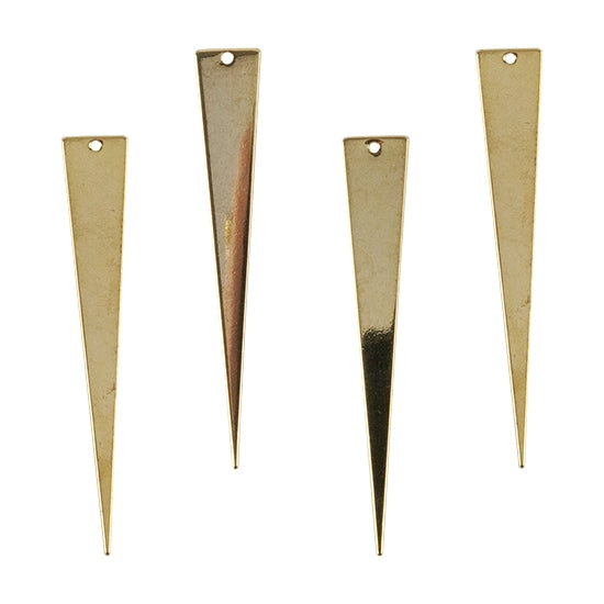 4Brass Pendants - Long Triangle 18k Gold Plated