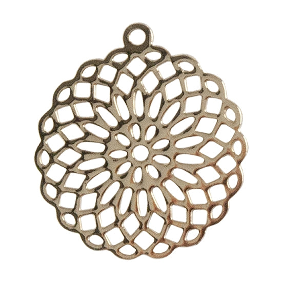 Brass Pendants - Spirograph Round