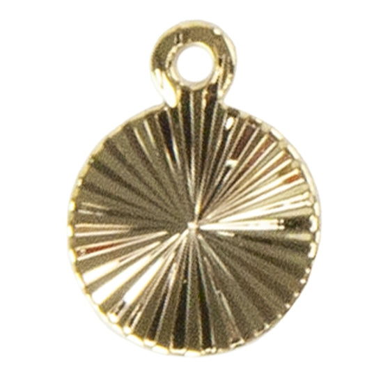 Brass Charm  - Round Burst 18k Gold Plated