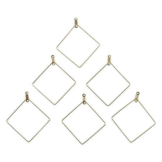 Stainless Steel Pendant - Rhombus - Golden Color -  Pkg/6