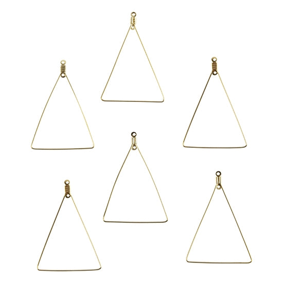 Stainless Steel Wire Pendants - Triangle - Pkg/6