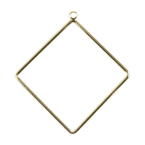 Brass Pendants - Rhombus - 18k Gold Plated