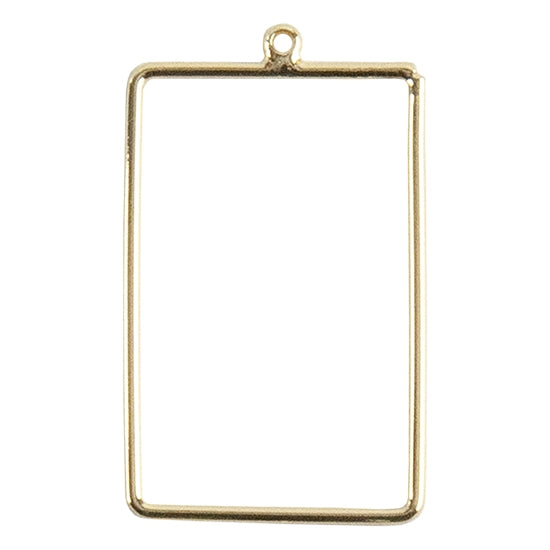 Brass Pendant - Rectangle - 18k Gold Plated 