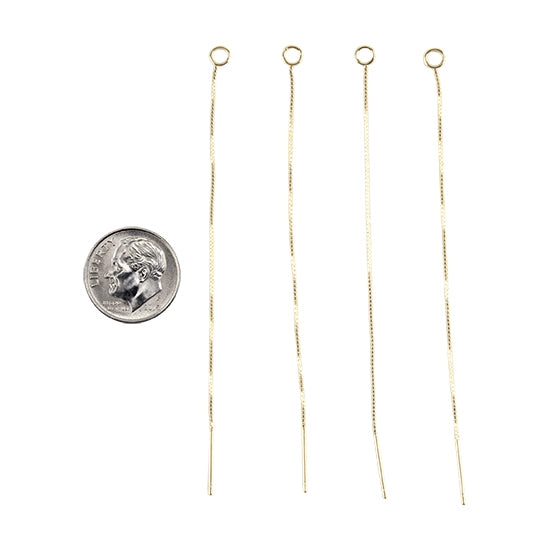 4 Brass Stud Ear Threads with Loop with dime