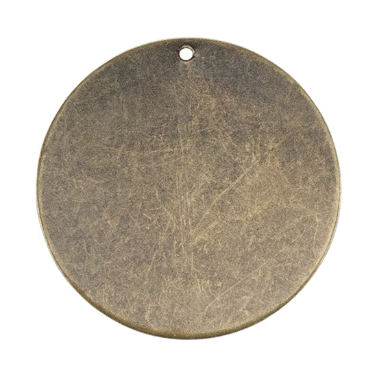 Brass Round Stamping Blank Pendant - Antique Bronze