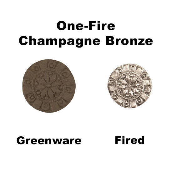 Hadar's Clay™ - One-Fire Champagne Bronze 100 gram greenware vs fired samples