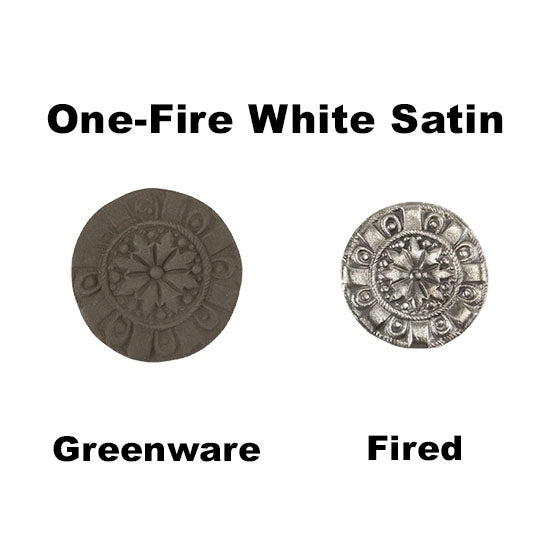 Hadar's Clay™ - One-Fire White Satin - 50 gram greenware vs fired samples