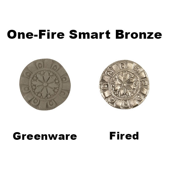 Hadar's Clay™ - One-Fire Smart Bronze 50 gram greenware vs fired samples