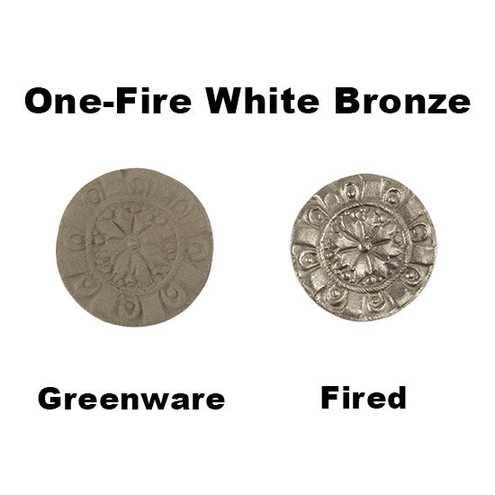 Hadar's Clay™ - One-Fire White Bronze greenware vs fired samples