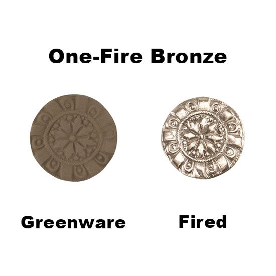 Hadar's Clay™ - One-Fire Bronze greenware vs fired samples