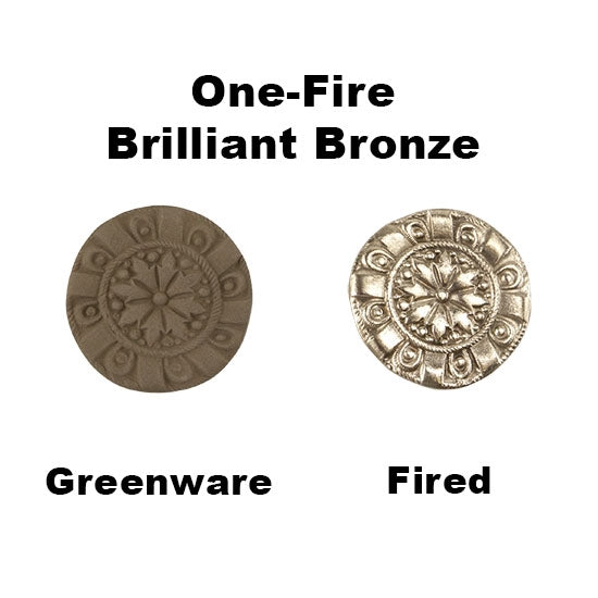 Hadar's Clay™ - One Fire Brilliant Bronze greenware vs fired samples