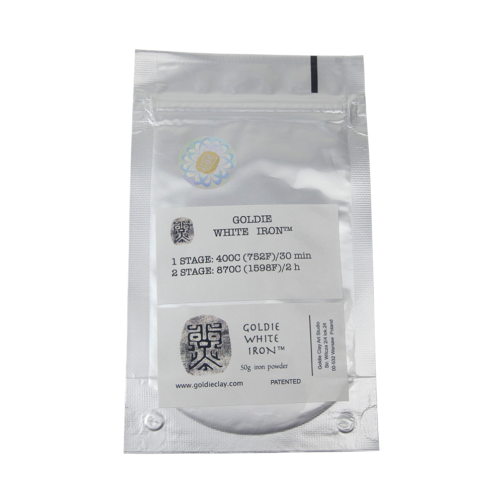 Goldie White Iron™ Powder Clay 50g package