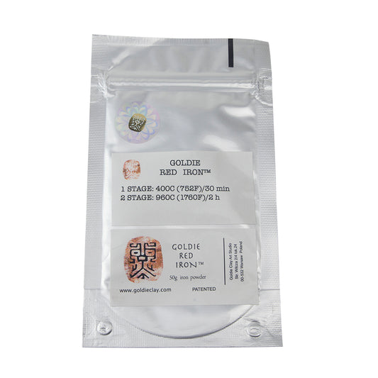 Goldie Red Iron™ Powder Clay 50g package