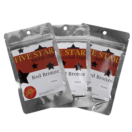 Five Star Red Bronze Clay 50g, 100g, and 200g packages