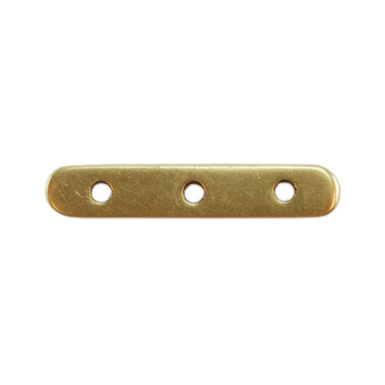 Bronze Plate Bar Spacer - Triple Strand 3mm x 15mm Pkg/2