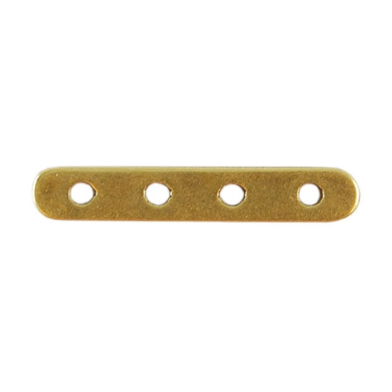 Bronze Plate Bar Spacer - Quadruple Strand 3mm x 17mm Pkg/2