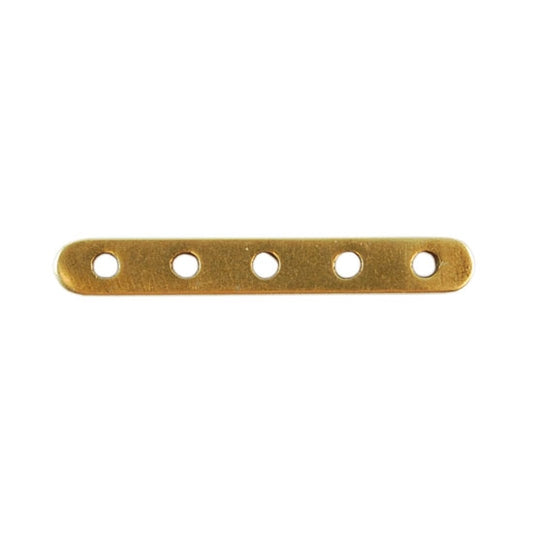 Bronze Plate Bar Spacer - Quintuple Strand 3mm x 20mm Pkg/2