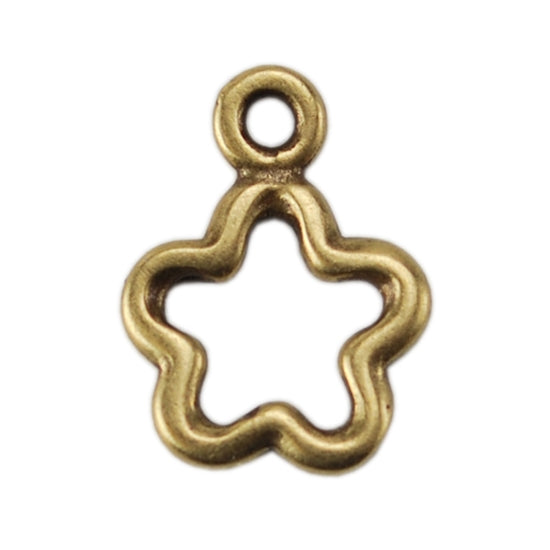 Bronze Plate Charm - Open Flower 11mm x 9mm Pkg/1