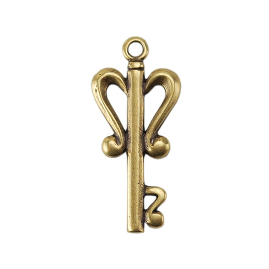 Bronze Plate Charm - Key Large 23mm x 10mm Pkg/1