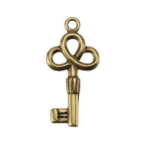 Bronze Plate Charm - Key Medium 21mm x 10mm Pkg/1