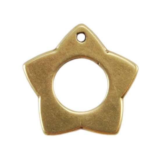 Bronze Plate Charm - Star 14mm Pkg/1