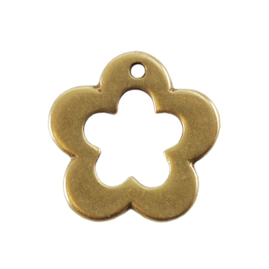 Bronze Plate Charm - Flower 12.5mm Pkg/1