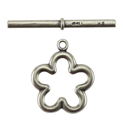 Bronze Plate Toggle Clasp - Flower 22mm x 33mm - 1 Set - Cool Tools