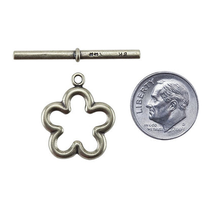Bronze Plate Toggle Clasp - Flower 22mm x 33mm - 1 Set - Cool Tools