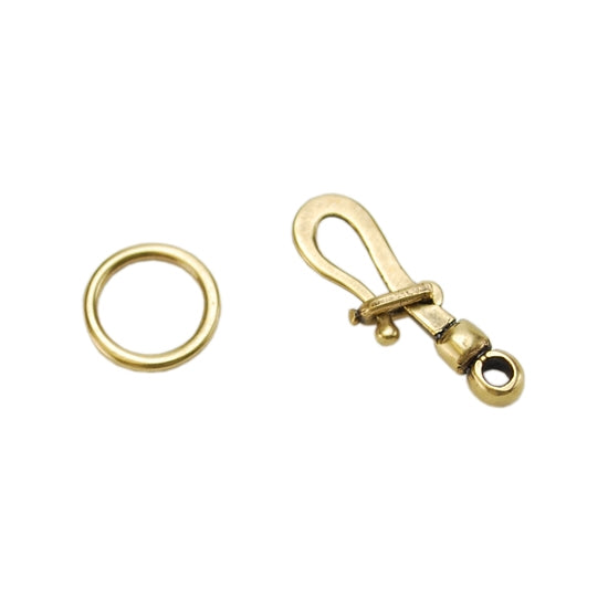 Bronze Plate Hook & Eye Clasp - Locking 29.3mm x 10.5mm - 1 Set