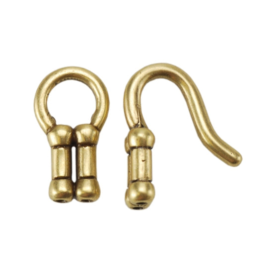 Bronze Plate Hook & Eye Clasp - Double Strand 20mm x 9mm - 1 Set