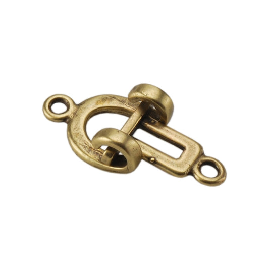 Bronze Plate Hook & Eye Clasp - Contemporary Small 17.7mm x 8.2mm - 1 Set