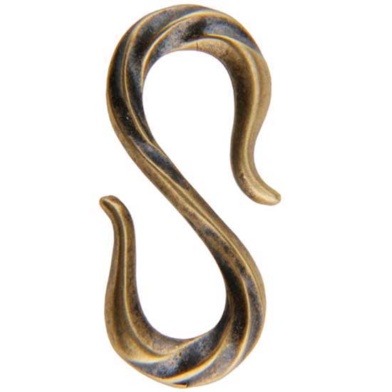 Bronze Plate S-Hook Clasp - 10.5mm x 22mm Pkg/1