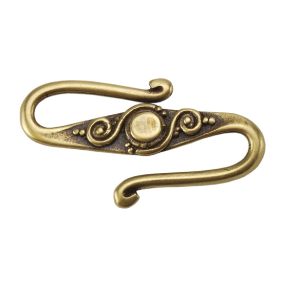 Bronze Plate S-Hook Clasp - Fancy 15mm x 27mm Pkg/1