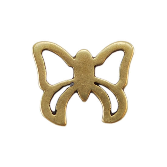 Bronze Plate Jump Ring - Fancy Butterfly 10.5mm x 13mm Pkg/2