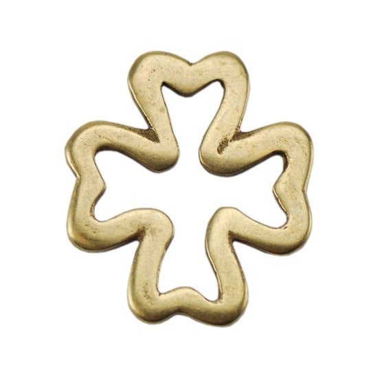 Bronze Plate Jump Ring - Four Leaf Clover 12mm Pkg/2