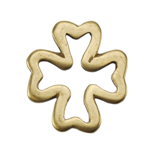 Bronze Plate Jump Ring - Four Leaf Clover 12mm Pkg/2