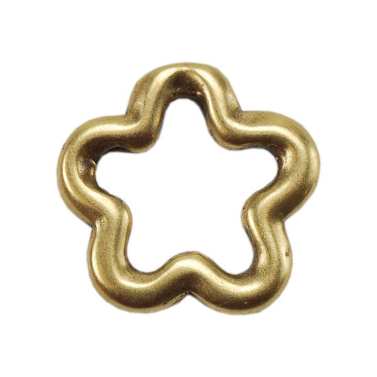 Bronze Plate Jump Ring - Flower Small 9mm Pkg/2