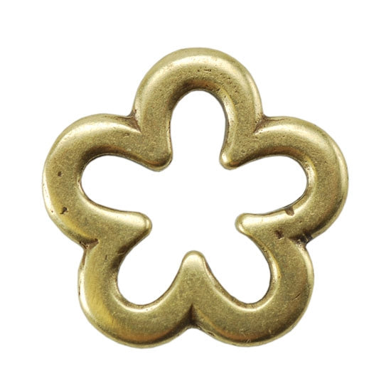 Bronze Plate Jump Ring - Flower Medium 12mm Pkg/2