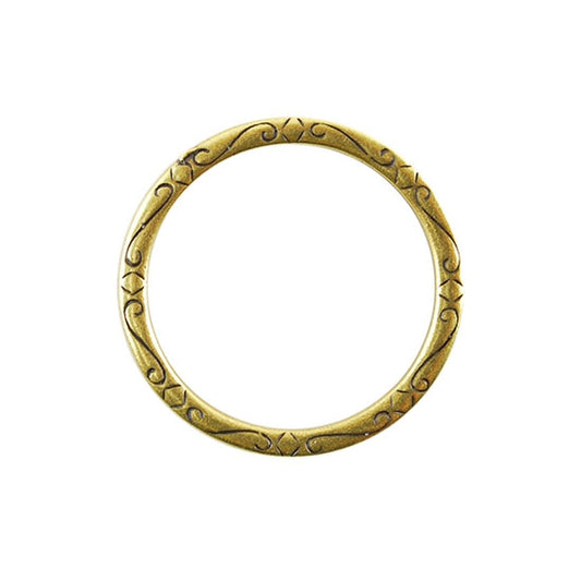 Bronze Plate Jump Ring - Fancy Flourish 31mm Pkg/1