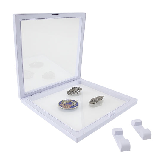 open white Acrylic Framed Membrane Box with jewelry