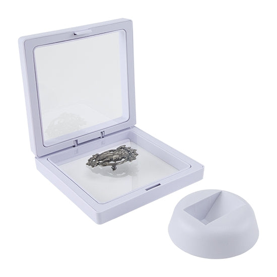 open white Acrylic Framed Membrane Box with jewelry