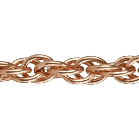 Solid Copper Rope Chains Copper Chain - Double Rope 5.4mm - By the Foot