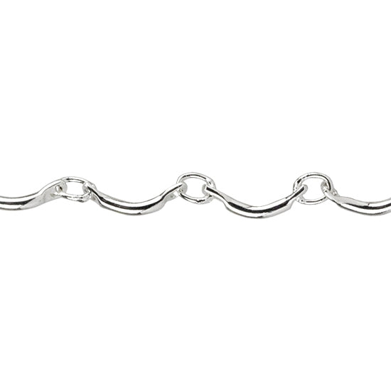 Silver Plate Chain - U-Shaped Bar 0.8 mm - By the Foot