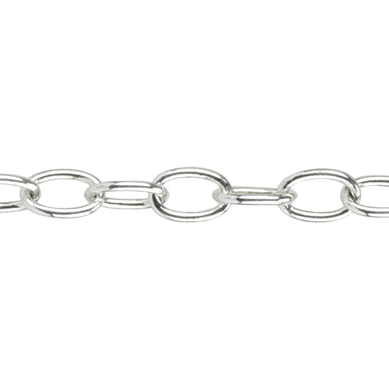 Sterling Silver Chain - 3mm Oval Link - By the Foot