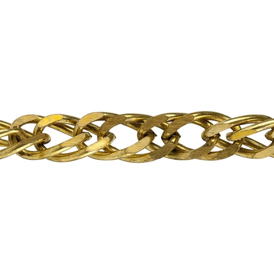 Brass Chain - Flat Double Curb 11mm